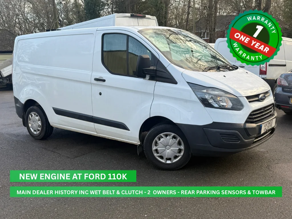 Used white Ford Transit van with one year warranty and new engine installed